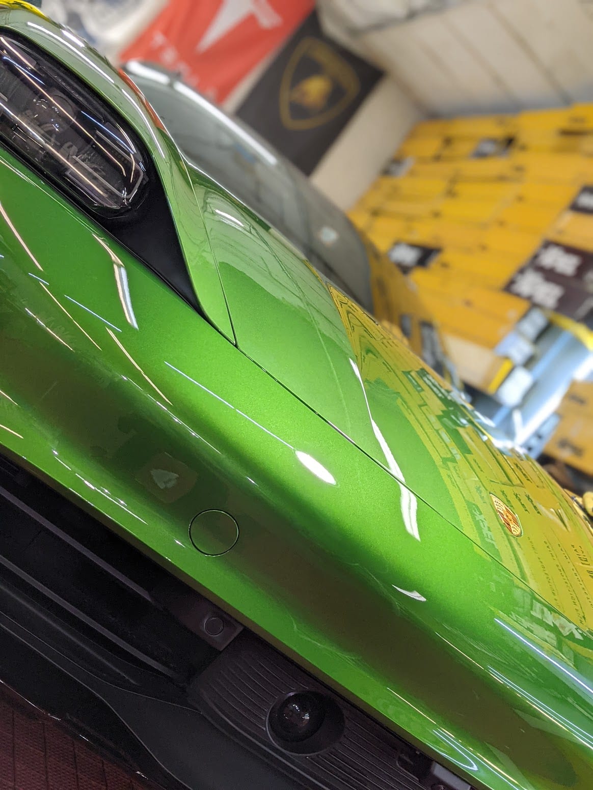 Freshly detailed green Porsche by Flawless Detail in Dallas