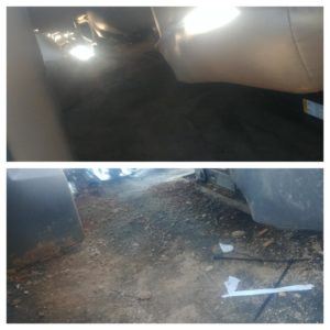 before and after of an interior detail