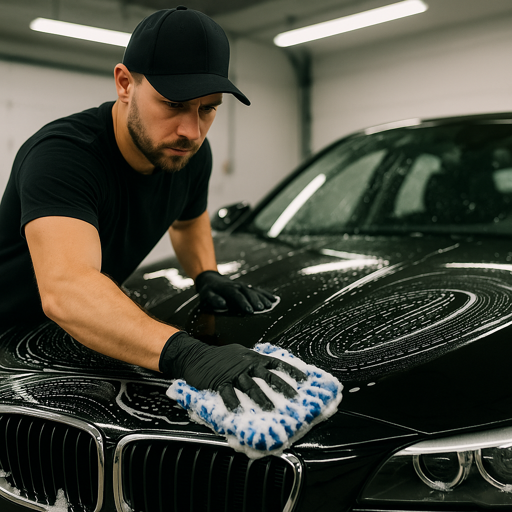 picture of car being washed