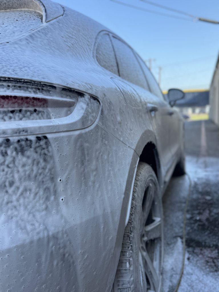 porsche cayenne being washed