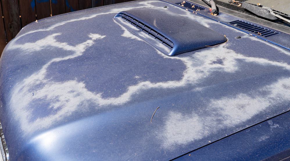oxidation on car paint due to heat damage